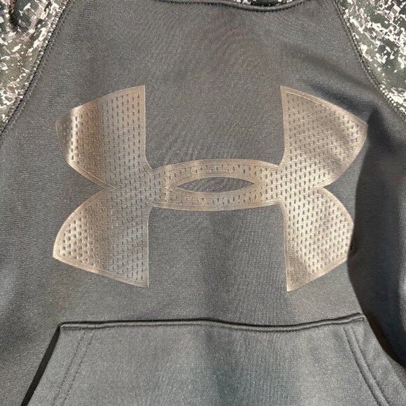 Under Armour Youth ColdGear Hoodie Black YXS Camo Sleeves Loose Fit - Picture 7 of 7